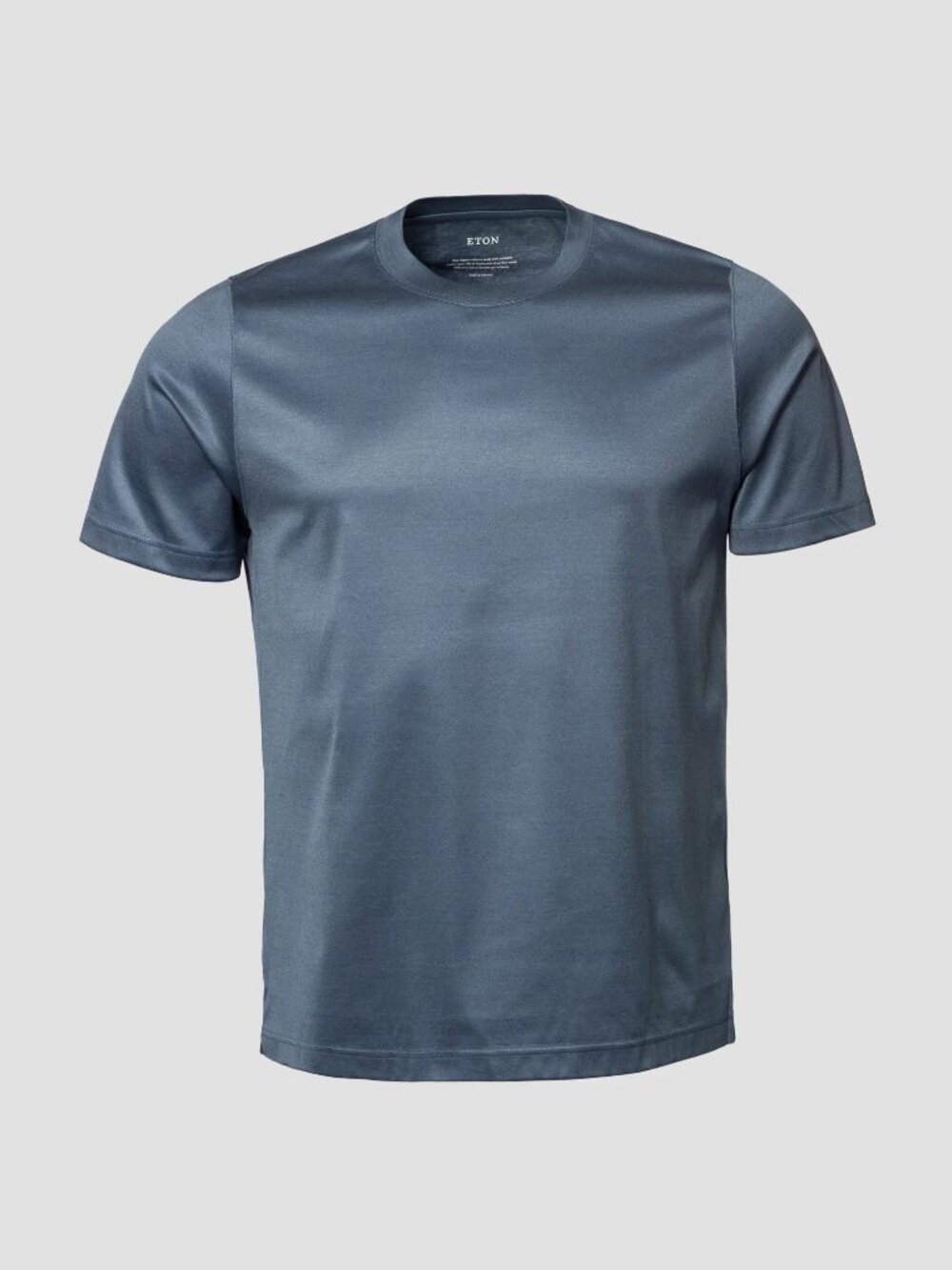 ETON Slim Fit Powder Blue Filo di Scozia Crew Tee — Medium
